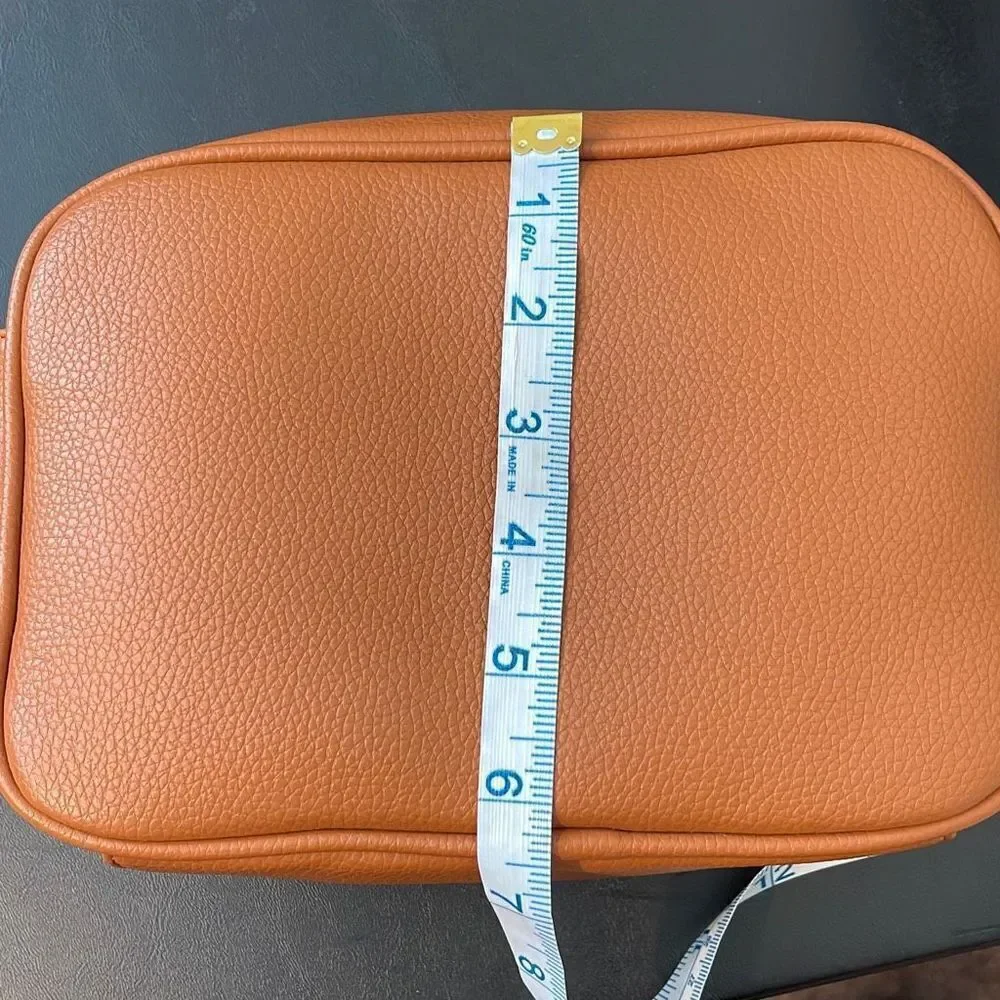 AH•DORNED‎ Crossbody Bag w/strap. Vegan leather. Camel colored